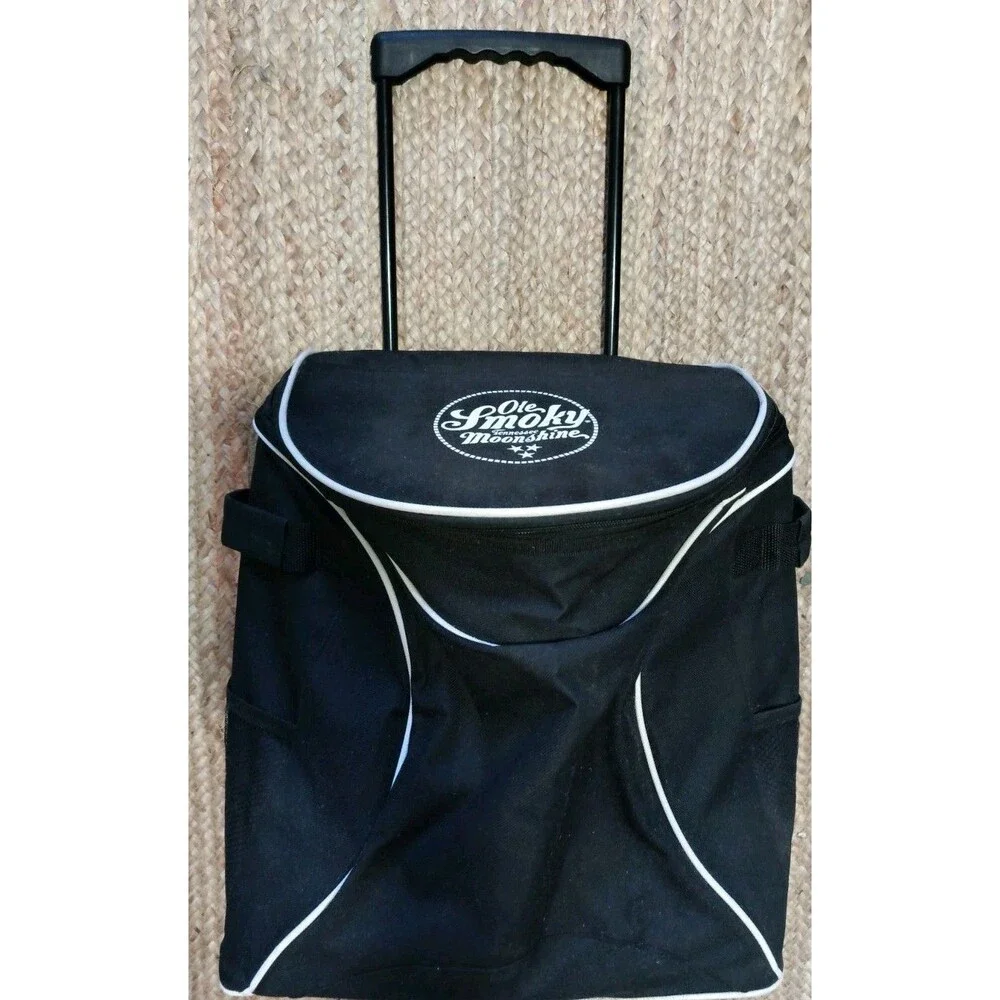Ole Smokey Tennessee Moonshine Cooler on Wheels with Long Collapsable Handle Bag